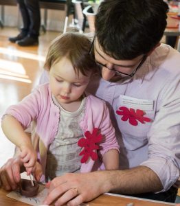 Dads and kids at Messy Church